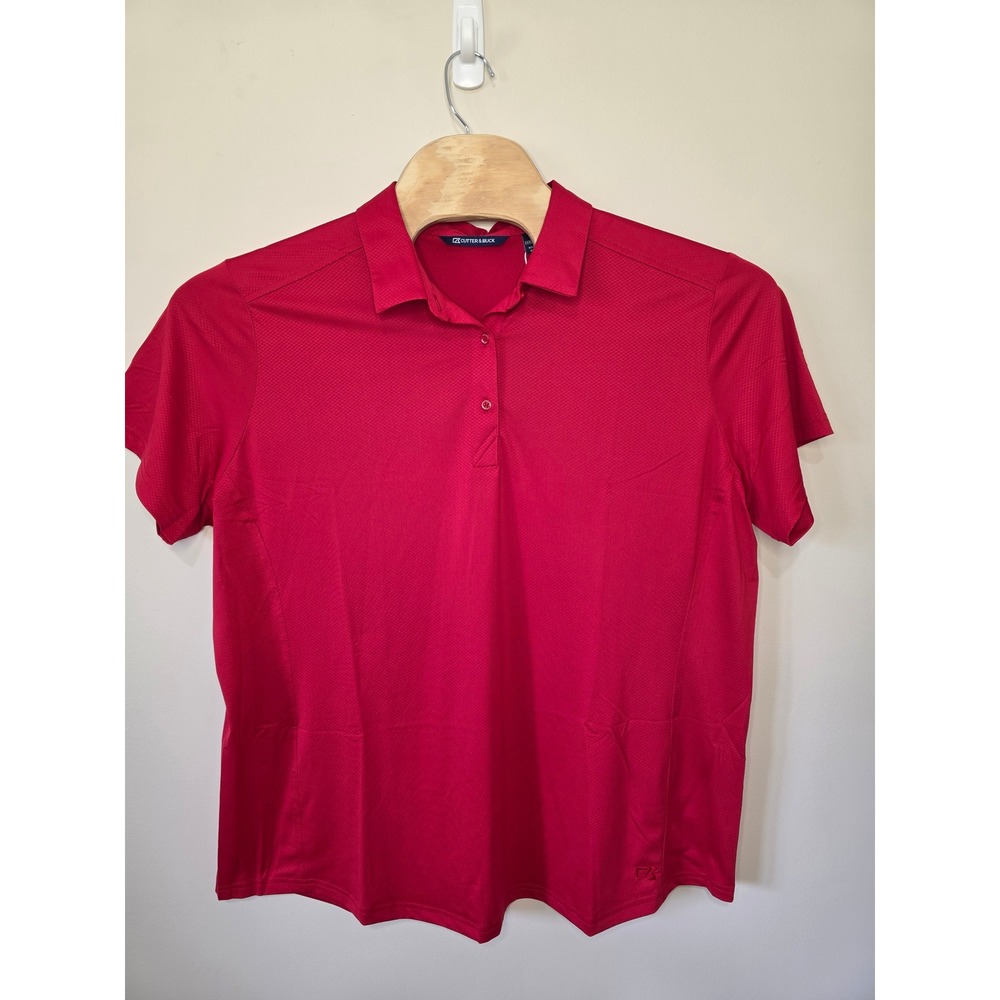 Cutter & Buck Polo Shirt Womens XXXL Red Sporty DryTec UPF 50+ Performance Top
